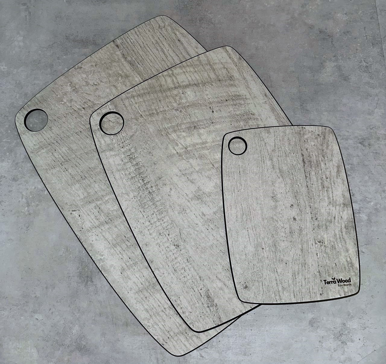 Set of Cutting Boards: “S” 20x15 + “M” 30x23.5 + “L” 37x27.5 - Gray