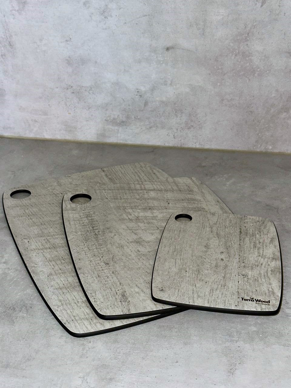 Set of Cutting Boards: “S” 20x15 + “M” 30x23.5 + “L” 37x27.5 - Gray