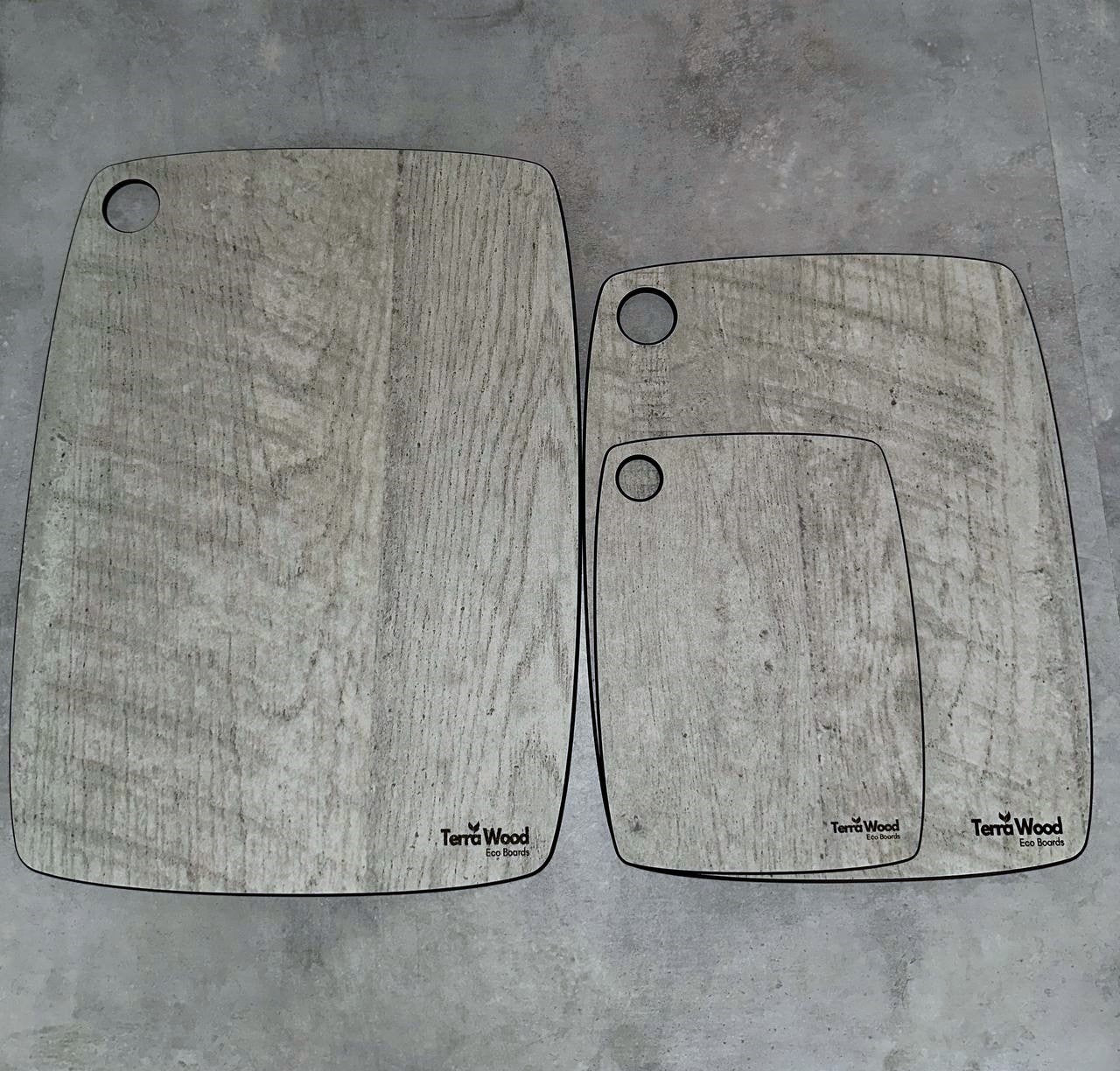 Set of Cutting Boards: “S” 20x15 + “M” 30x23.5 + “L” 37x27.5 - Gray