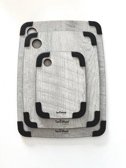 Protiskluzová sada prkének na krájení: „S“ + „M“ + „L“ – Šedá