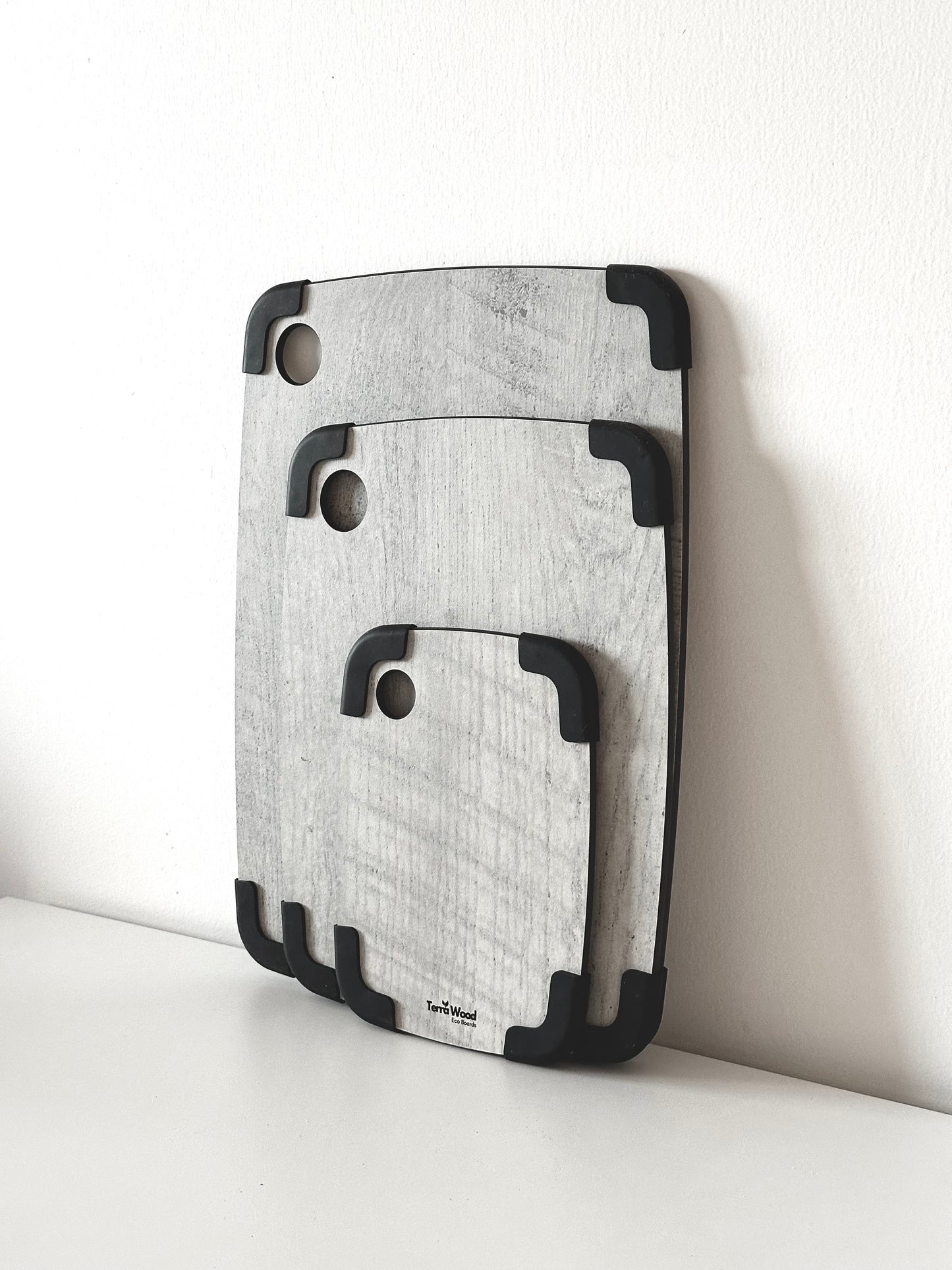 Protiskluzová sada prkének na krájení: „S“ + „M“ + „L“ – Šedá