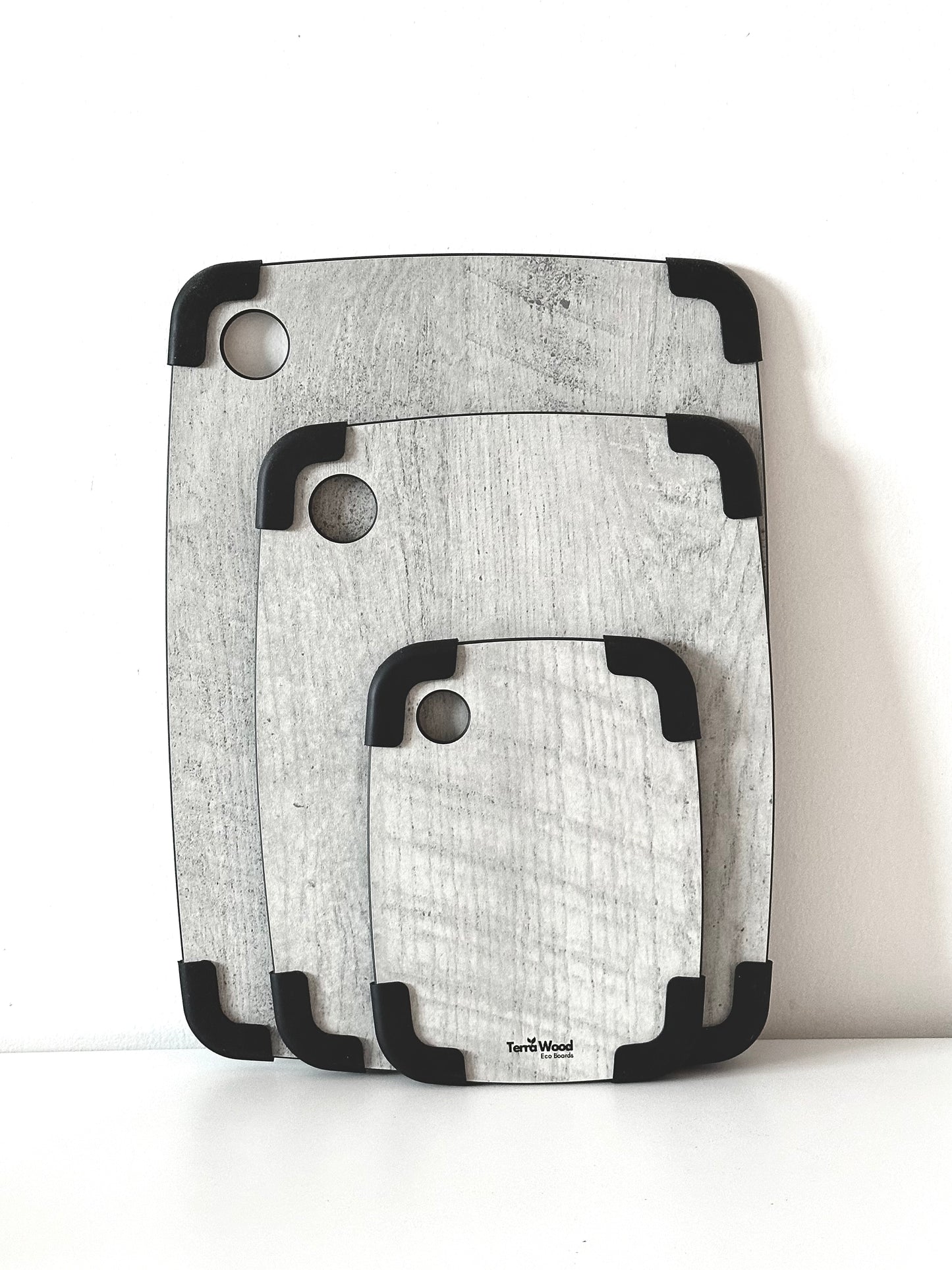 Protiskluzová sada prkének na krájení: „S“ + „M“ + „L“ – Šedá