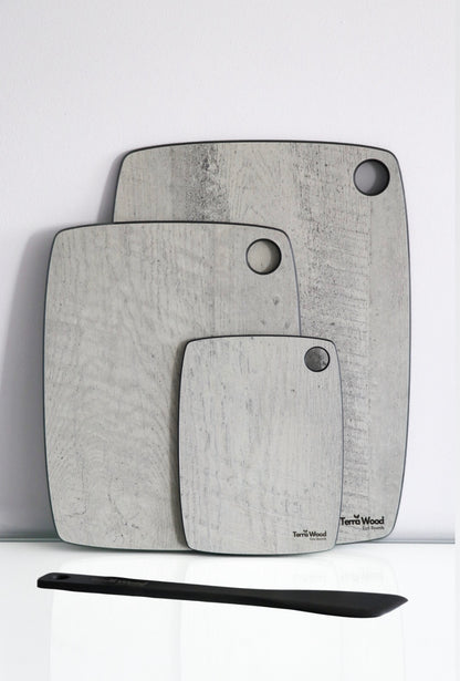 Set of Cutting Boards: “S”+“M”+“L” - Gray + Spatula