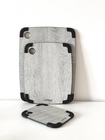 Protiskluzová sada prkének na krájení: „S“ + „M“ + „L“ – Šedá