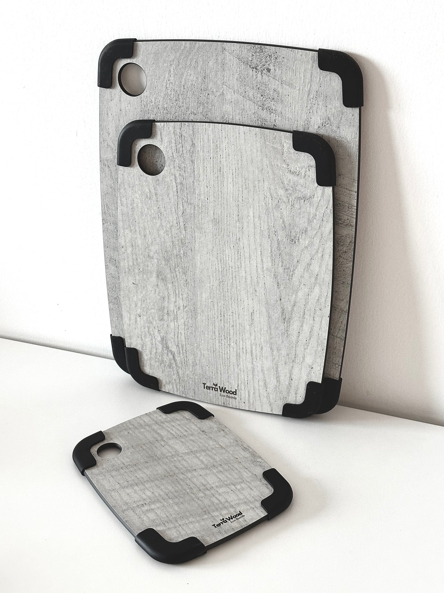 Protiskluzová sada prkének na krájení: „S“ + „M“ + „L“ – Šedá