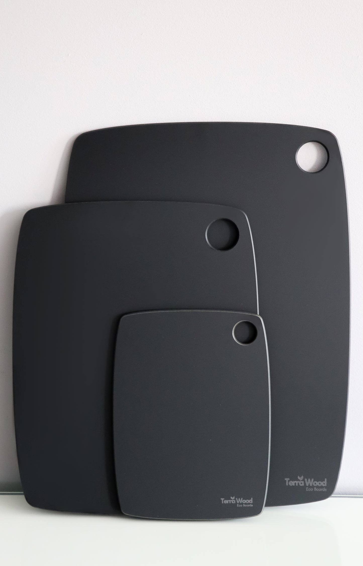 Sada krájecích prkének: „S“+„M“+„L“ + stojan – Černá