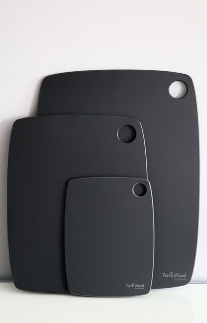 Sada krájecích prkének: „S“+„M“+„L“ + stojan – Černá