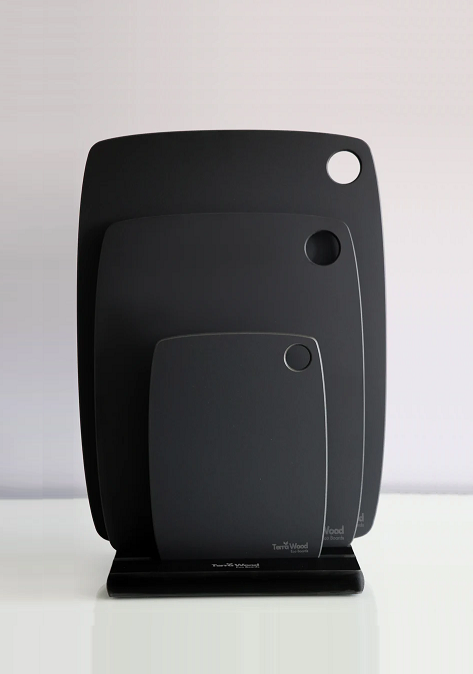 Sada krájecích prkének: „S“+„M“+„L“ + stojan – Černá