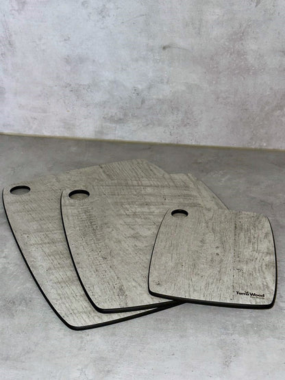 Set of Cutting Boards: “S” 20x15 + “M” 30x23.5 + “L” 37x27.5 - Gray